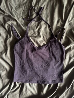 superdown Black Halter Tie-Back Crop Camisole